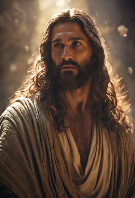 Arafed image of a man with long hair and beard, portrait of Jesus Christ, Jesus Christ, Greg Olsen, Jesus of Nazareth, painted in high resolution, The Lord and Savior, Jon McNaughton, 8K resolution. Oil on canvas, face of Jesus, portrait of religious maste...