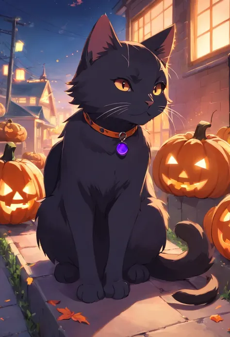 Cat Halloween Party，（black cat），Mofumofu