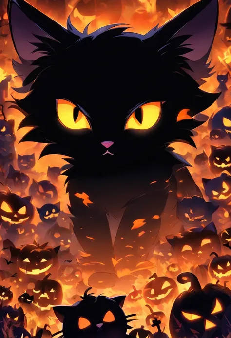 Cat Halloween Party，（Black cat），Mofumofu