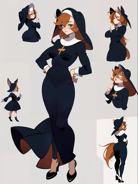 character concept adopt, female cute (yordle) , fullbody dress  (nun)