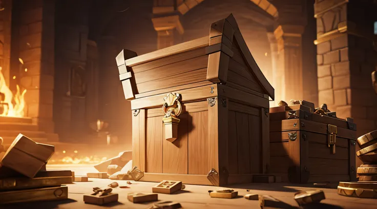 Generate a visual of a treasure chest overflowing with priceless artifacts from Eldoria