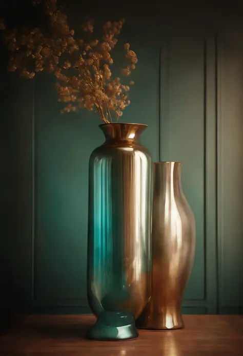 The theme is a digital antique of the surreal future，。glass，llight rays，Reflectors，A high resolution，real textures，High quality vase！！！