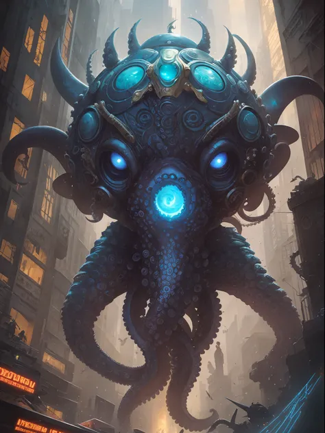 cyborg octopus maiden, beautiful blue eyes, octopuspunk, cyberpunk, technocore, intricate, hyperdetailed, antoni tudisco, ivan wong, mike perry, greg rutkowski, peter mohrbacher --auto --s2