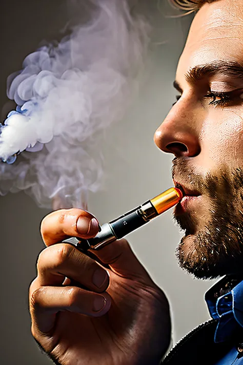 Man smoking an e-cigarette