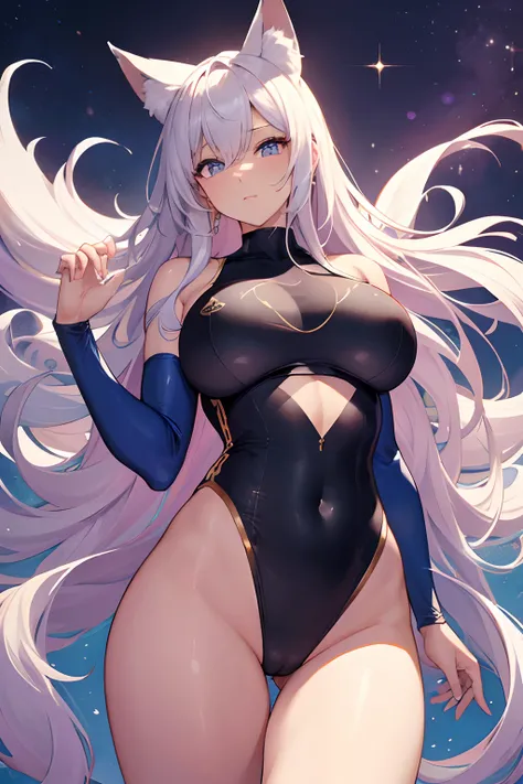 top-quality、​masterpiece、high detal、high-detail、masuter piece、Beautiful woman with perfect body shape、a matural female、gymnastic suit、buruma、Fox ears、Large breasts、Navel Heaven、dynamic ungle