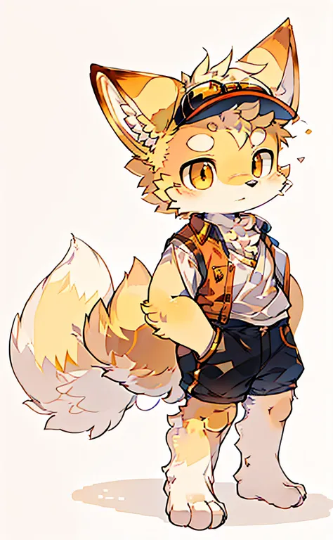 Golden fur,Golden fur,Golden fur,Golden fur,Golden fur,Golden fur,Golden fur,Golden fur,Golden fur,Golden fur,Anime characters of foxes wearing sunglasses and a vest, fursona wearing stylish clothes, full body portrait of a short!, a fox, fursona art, fox ...