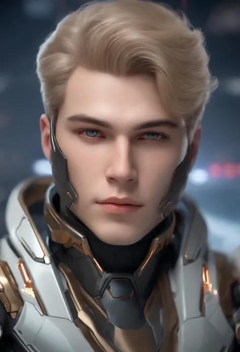 masterpiece, best quality, realistic, ultra detailed, sfw, head shot, a portrait of a young man, starsector, sci-fi style suits, hight-tech gadgets, head facing right,