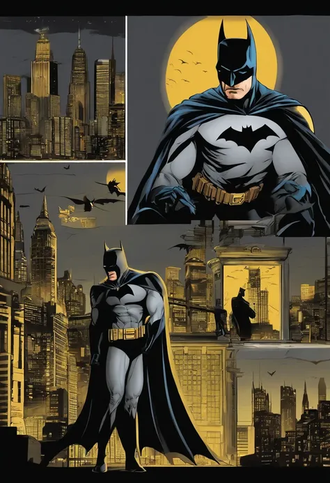 Craft an engaging image of Batman engaged in the world of forex trading, blending his iconic persona with the financial world. Enhance the images quality by intensifying the colors to create a visually striking and dynamic composition. Pay meticulous atten...