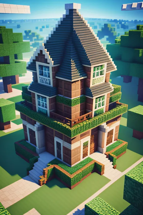 make a villa (minecraft style)) 12k picture