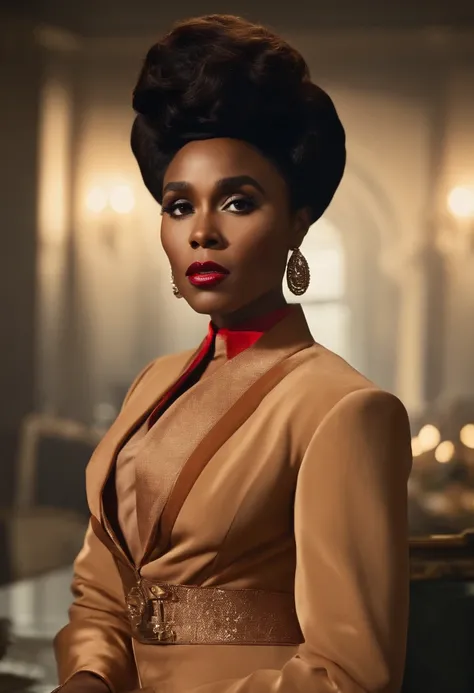 ACTRESS AND SINGER Janelle Monáe as Mary Jackson REALISTIC HD PHOTO LOOKS TOTALLY IN FRONT OF THE SCREEN WITH COSTUME WORN BY THE FUTURE HIDDEN CHARACTER