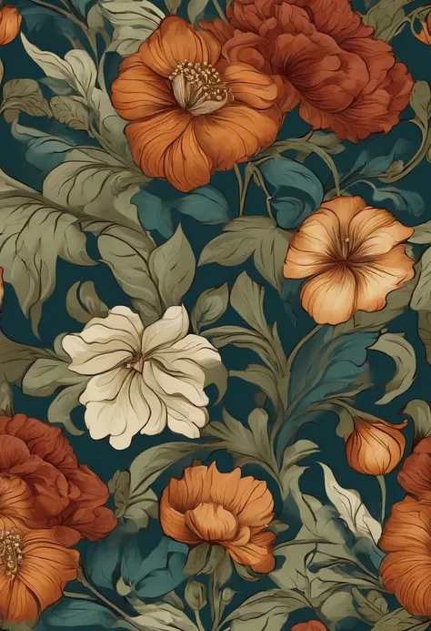 A floral pattern inspired by the Art Nouveau style