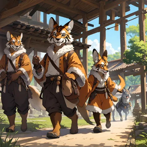 super high resolution, detailed background, World Heritage Site, 6+boys, 6+girls, Happy, joyful, absurdres(Photos of solo travelers)(kemono, furry anthro),