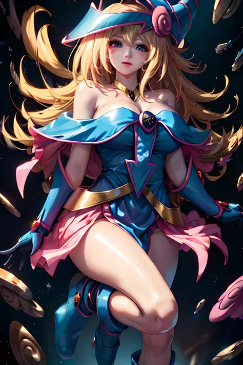 (tmasterpiece, better quality; 1.3), extremaly detailed cg, ultra - detailed, 1 girl black magician girl, solo, ssmile, looking ...