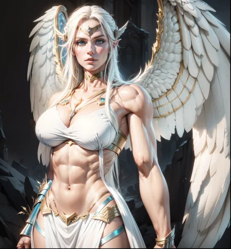 Asgard，valkyrie，Muscular woman, Senhora Cavaleiro，Anatomia correta，epic fantasy digital art，tmasterpiece，8k，high-definition resolution，desenho detalhado，Qulidade Superior，, Epic composition, músculous body