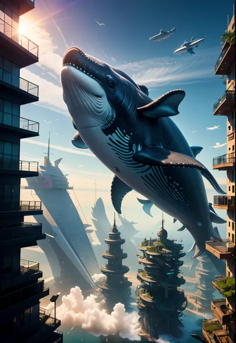 highres, shadows, absurdres, best_quality, ultra_detailed, 8k, extremely_clear, photograph, beautiful, sharp focus, hdr,
underwater, giant whale, fantastic location, dream, flying, underwater cyberpunk city