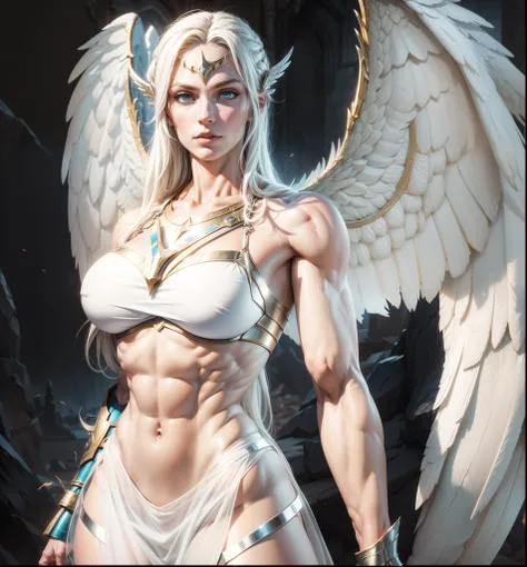 Asgard，valkyrie，Muscular woman, Senhora Cavaleiro，Anatomia correta，epic fantasy digital art，tmasterpiece，8k，high-definition resolution，desenho detalhado，Qulidade Superior，, Epic composition, músculous body