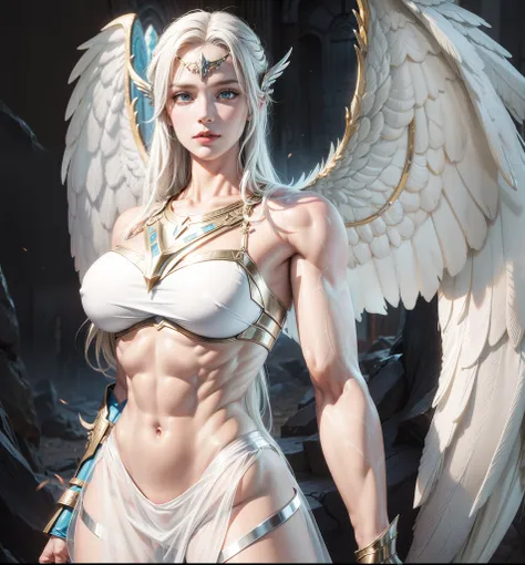 Asgard，valkyrie，Muscular woman, Senhora Cavaleiro，Anatomia correta，epic fantasy digital art，tmasterpiece，8k，high-definition resolution，desenho detalhado，Qulidade Superior，, Epic composition, músculous body