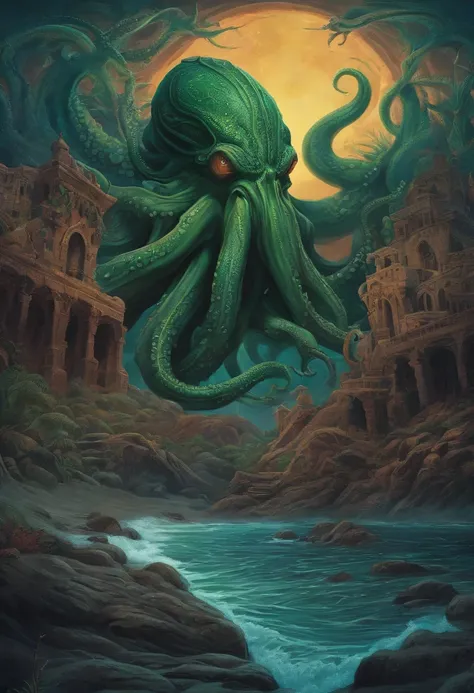 Cthulhu Lovecraft , Culturista en la playa Speedo