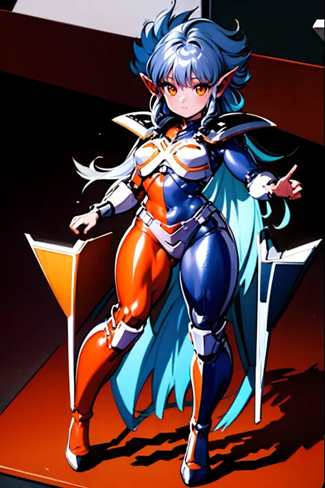 masterpiece, best quality, solo, 1girl, space,full body, iczer3,orange eyes,standing