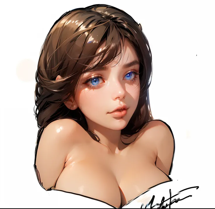 best quality,ultra-detailed,sexiness:1.1,beautiful,detailed eyes,beautiful,detailed lips,extremely detailed face,long eyelashes,attractive, cute girl,erotic expression,illustration,soft lighting,vivid colors,portrait　Blue eyes