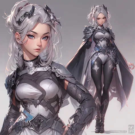 ((Masterpiece, Highest quality)), Detailed face, CharacterDesignSheet，full bodyesbian, perfectly proportions，Full of details, Multiple poses and expressions, Highly detailed, Martial arts girl，Seductive，Gradient hair color，Detailed eyes, ssee-through，black...