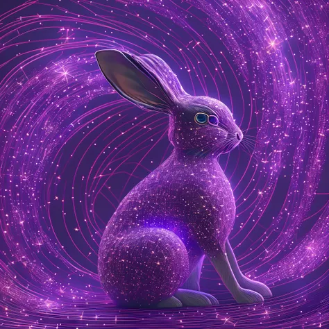 galaxias, spirals, space, Starcloud, stars, Smoke, glitters, intricately details, (The shape of a rabbit), full bodyesbian ,rendering by octane, Ultra photo realsisim , rendering by octane, 8K, uplit ,Purple dream art