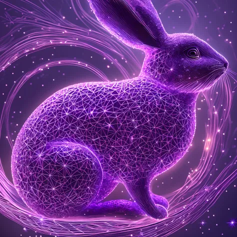 galaxias, spirals, space, Starcloud, stars, Smoke, glitters, intricately details, (The shape of a rabbit), full bodyesbian ,rendering by octane, Ultra photo realsisim , rendering by octane, 8K, uplit ,Purple dream art