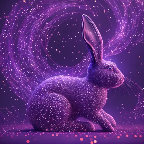 galaxias, spirals, space, Starcloud, stars, Smoke, glitters, intricately details, (The shape of a rabbit), full bodyesbian ,rendering by octane, Ultra photo realsisim , rendering by octane, 8K, uplit ,Purple dream art