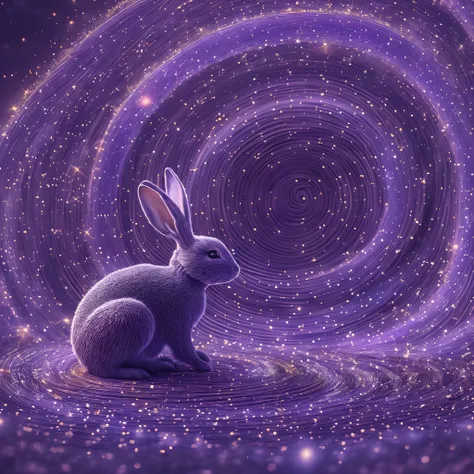 galaxias, spirals, space, Starcloud, stars, glitters, (Smoke), (The shape of a rabbit), intricately details, rendering by octane, Ultra photo realsisim , rendering by octane, 8K, uplit ,Purple dream art