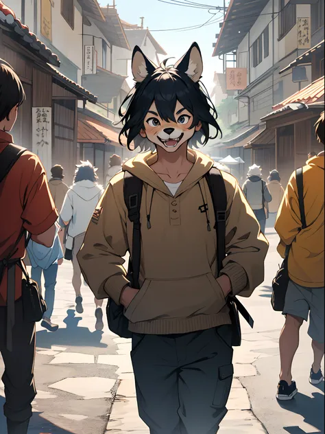 super high resolution, detailed background, World Heritage Site, 6+boys, 6+girls, Happy, joyful, absurdres(Photos of solo travelers)(kemono, furry anthro),