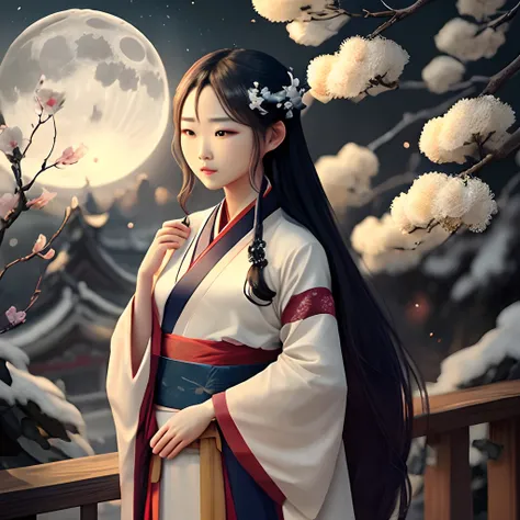 Hanfu has osmanthus and moon on it