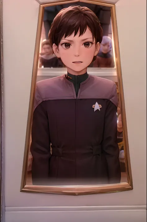 family photo of family in ds9st uniform framed