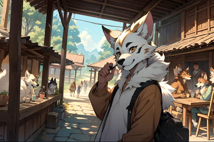 super high resolution, detailed background, World Heritage Site, 6+boys, 6+girls, Happy, joyful, absurdres(Photos of solo travelers)(kemono, furry anthro),