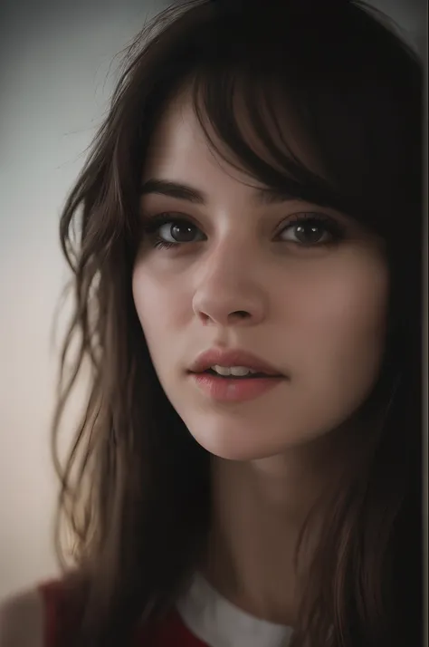 (close-up, editorial photograph of a 21 year old woman), (highly detailed face:1.4) (smile:0.7) (background inside dark, moody, private study:1.3) POV, by lee jeffries, nikon d850, film stock photograph ,4 kodak portra 400 ,camera f1.6 lens ,rich colors ,h...