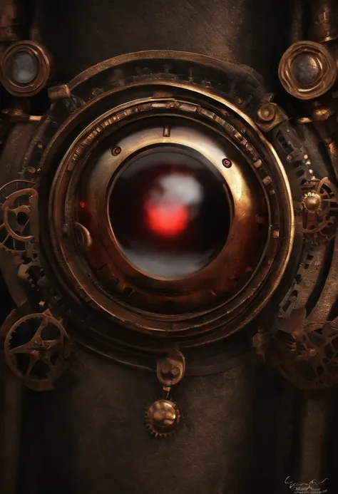 Super realistic steampunk starscreem glowing red eyes