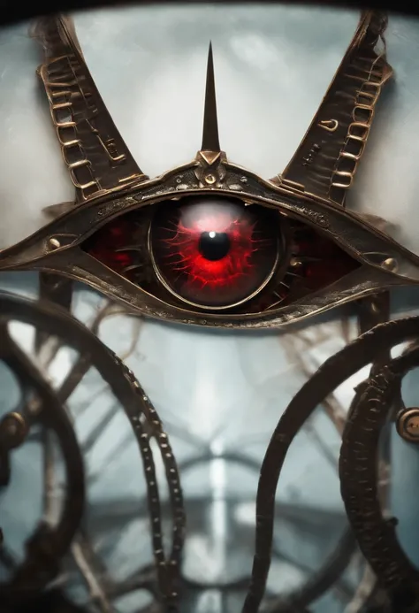 Super realistic steampunk starscreem glowing red eyes