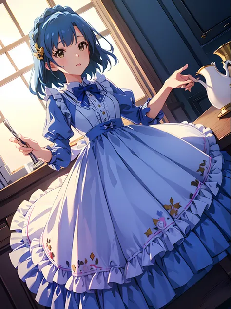 yuriko nanao (million live), 1 girl, solo, cute girl,best quality, ultra-detailed, 8k, high resolution, bob hair, alice in wonde...