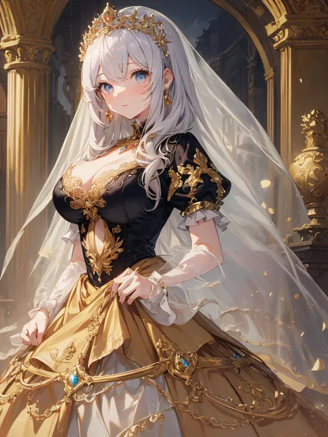 ((anime artstyle)),(Masterpiece),(Best Quality), (Super Detail),((Very Delicate and Beautiful)),1 girl,((full body portrait)),standing in palace of versailles,((solo)),cute,kawaii,digital art,(((1 princess in gorgeous princess rococo ballgown with volumino...