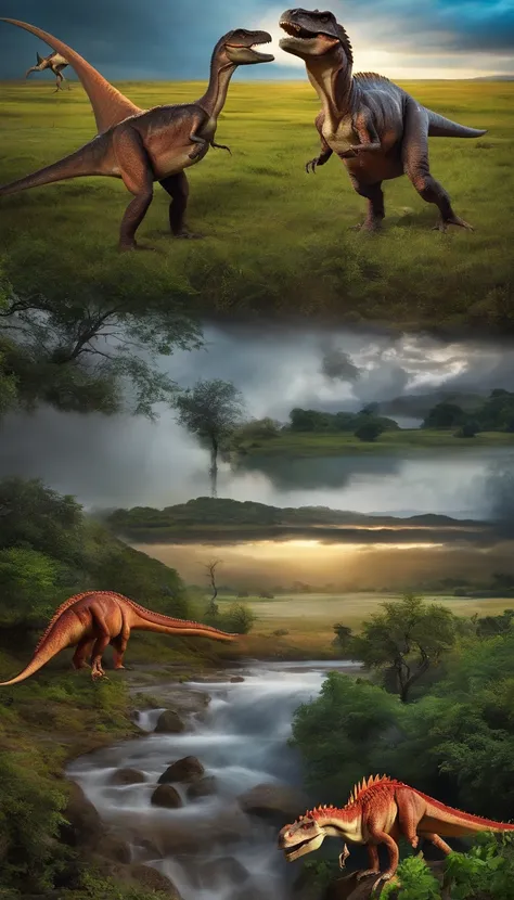 grupo, dinossauros, Theropods