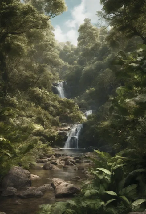 Melhor paisagem jangle. garota na floresta, 27 anos. assustada