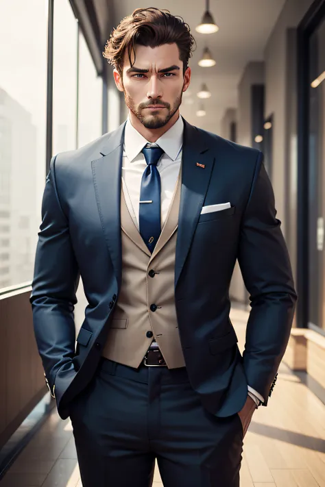 Create a man standing in a suit