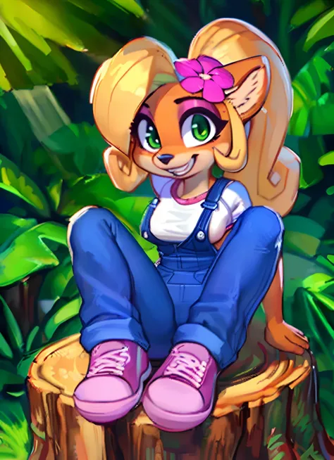 [Coco bandicoot], [Uploaded to e621.net; (Pixelsketcher), (wamudraws)], ((masterpiece)), ((high quality)), ((HD)), ((solo portrait)), ((full body)), ((furry; anthro)), ((detailed fur)), ((detailed shading)), ((beautiful 2D art)), ((front view)), ((shoes vi...