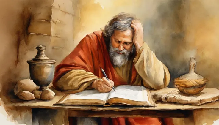 Paul writing the Bible 2,000 years ago