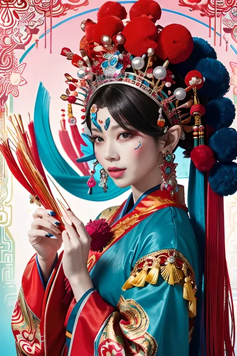 woman in traditional chinese clothing，phoenix crown，chinese ghost festival，（tmasterpiece，top quority，best qualtiy，offcial art，be...