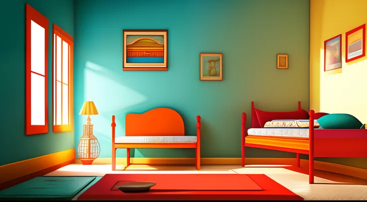 cartoon house room interior, poor house room interior, room , bad condition room interior, a Indian room a small room, Indian room interior bright white lighting