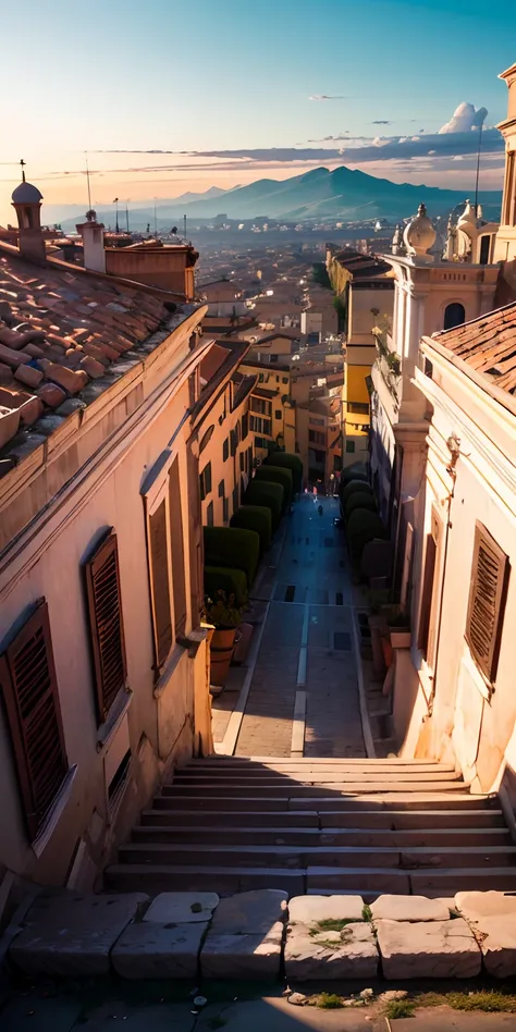 realisticlying、rome, Italy、View from the small mountain of the cityscape