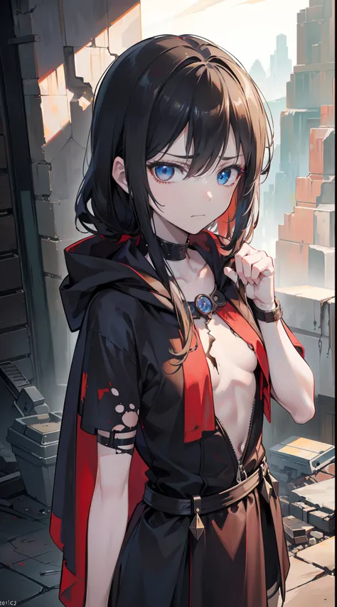 Detailed, Shadower style, Masterpiece, Best quality, 1girll, Solo, Slim, school, indoor, , full bodyesbian, ((( A character in a post-apocalyptic world))), Personality engaged in housework, (((( Medium chest))), ((Beautiful simple anime eyes)), ( The most ...