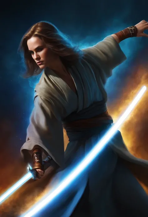 a Jedi in fighting pose