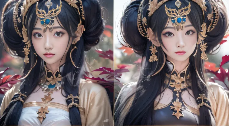 32k（tmasterpiece，k hd，hyper hd，32k）long flowing black hair，yellowstone，xuzhou girl ，flame protector（realisticlying：1.4），python p...