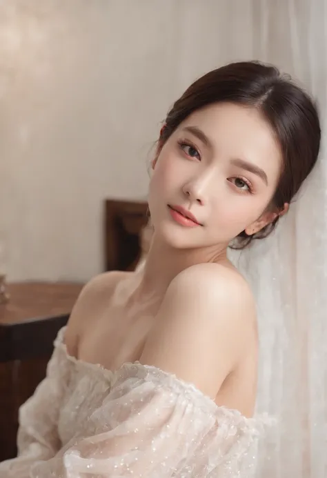 1girll,（enchanced quality：1.4），（Top quality true texture skin), Delicate face,Black hair, Gradient hair, Petite body,（perfect bodies：1.1）, There are precious stones on the forehead, rimless eyewears, Sparkling pupils，long eyelasher,grin, hyper photorealism...